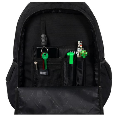 Plecak szkolny młodzieżowy trzykomorowy St. Right 25L czarny