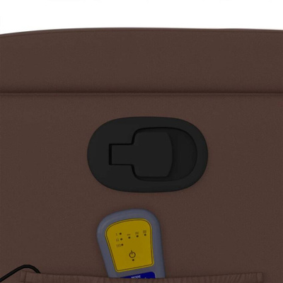 vidaXL Rozkładany fotel masujący, brązowy, obity sztuczną skórą