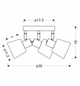 Lampa sufitowa BILOBA plafon biało-czarna 3x40W E14 białe klosze szklane nowoczesne oświetlenie do salonu sypialni kuchni korytarza przedpokoju
