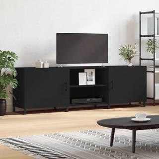 vidaXL Szafka pod TV, czarna, 150x30x50 cm, materiał drewnopochodny