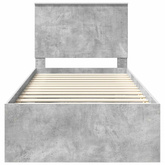 Ramka łóżka Szary beton 90 x 190 cm Lite drewno sosnowe