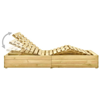 vidaXL Leżak podwójny, impregnowane na zielono drewno sosnowe