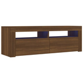 vidaXL Szafka pod TV z oświetleniem LED, brązowy dąb, 120x35x40 cm model standard