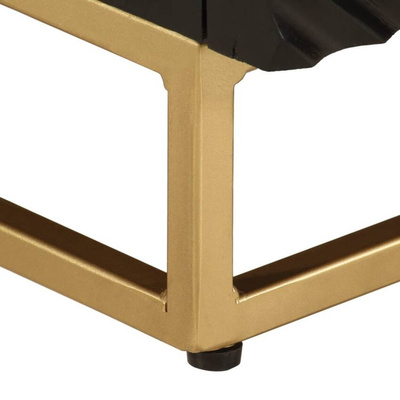 vidaXL Szafka pod TV, czarna, 110x30x40 cm, lite drewno mango i żelazo