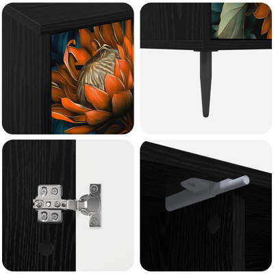 Szafka pod telewizor LOCHEM 102 x 33 x 51 cm Czarny dąb