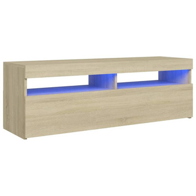 Szafka pod TV z oświetleniem LED, dąb sonoma, 120x35x40 cm vidaXL