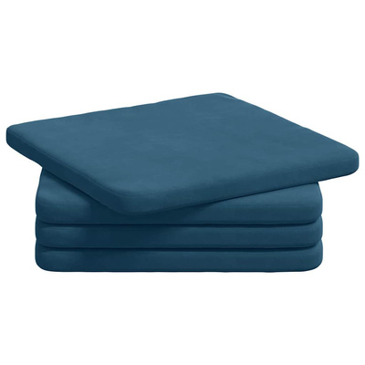 Poduszki na siedziska 4 pcs Niebieski 40 x 40 x 3 cm Aksamit