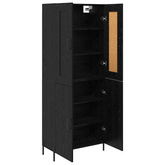 Highboard 2 szt. Czarny Dąb 69,5 x 34 x 180 cm