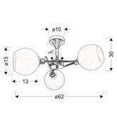 Lampa sufitowa wisząca 3xE27 chrom klosz biały RAUL 33-72221