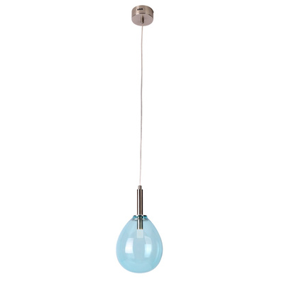 Lampa wisząca szklana LUKKA z niebieskim kloszem – minimalistyczna lampa do salonu i jadalni LED