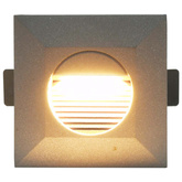 Lampy ścienne zewnętrzne LED, 6 szt., 2 W, srebrne, kwadratowe