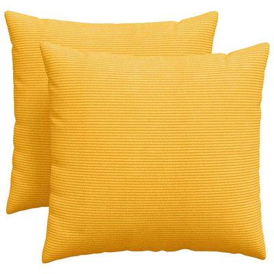 Poduszki na sofę 2 pcs Jasnożółty 50 x 50 cm Tkanina sztruksowa