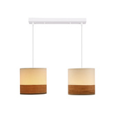 Bianco lampa wisząca biały 2x40w e27 abażur biały+orzechowy