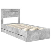 Ramka łóżka Betonowy szary 75 x 190 cm Drewno inżynieryjne