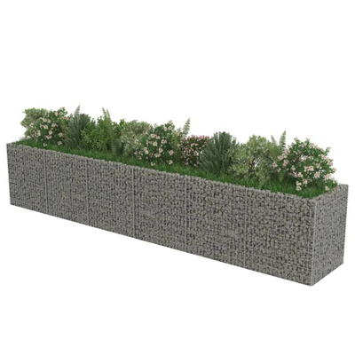 vidaXL Podwyższona donica gabionowa, galwanizowana stal, 540x90x100 cm