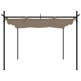 Pergola ze zwijanym dachem, taupe, 295x292x230 cm