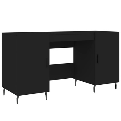 vidaXL Biurko, czarne, 140x50x75 cm, materiał drewnopochodny model standard