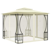 vidaXL Altana ogrodowa z siatkami, 300x300x265 cm, kremowa