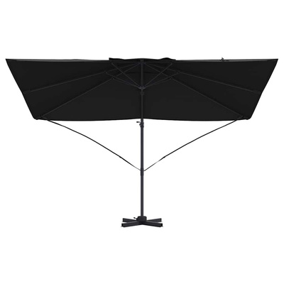 Parasol plażowy Czarny 351 x 250 x 260 cm Poliester i aluminium