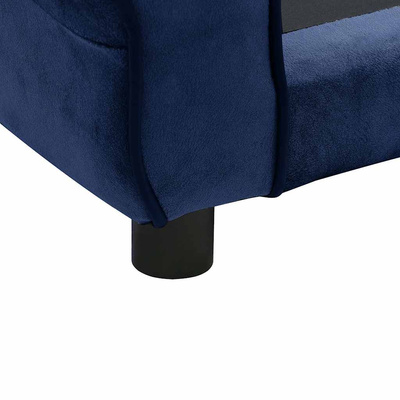 Sofa dla psa, niebieska, 72x45x30 cm, pluszowa