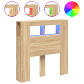 Wezgłowie łóżka z LED, dąb sonoma, 100x18,5x103,5 cm