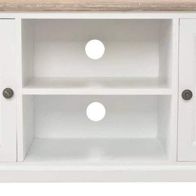 vidaXL Szafka pod TV, biała, 110x30x40 cm, materiał drewnopochodny