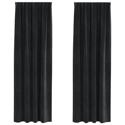Zasłony zaciemniające 2 pcs Czarny 140 x 245 cm Aksamit