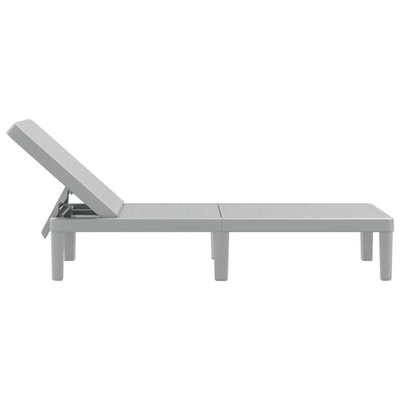 vidaXL Leżak, szary, 159x57x83,5 cm, polipropylen