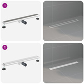 2 w 1 Odwodnienie prysznicowe Srebrny 80 cm Stal nierdzewna 304