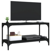 vidaXL Szafka pod TV, czarna 80x33x41 cm materiał drewnopochodny/ stal