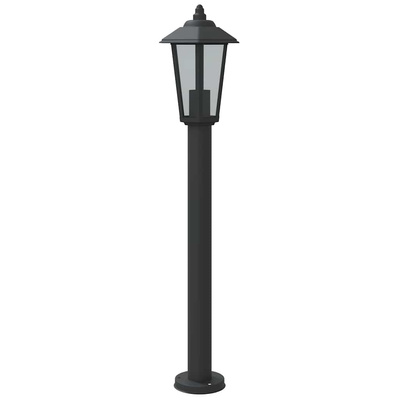 Lampa ogrodowa na słupku, czarna, 80 cm, stal nierdzewna