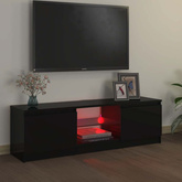 Szafka pod TV z oświetleniem LED, czarna, 120 x 30 x 36 cm