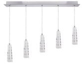 Lampa wisząca chrom kryształ listwa 5 Emo 35-18604