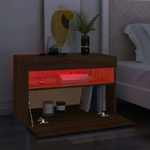 vidaXL Szafka pod TV z oświetleniem LED, brązowy dąb, 60x35x40 cm