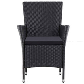 5-cz. zestaw mebli ogrodowych, rattan PE, czarny