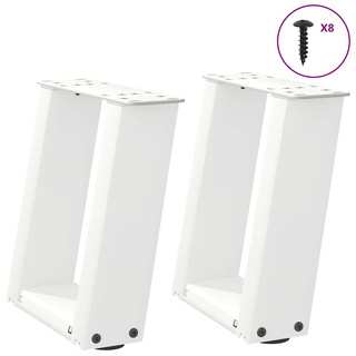 Nogi do stolika kawowego w kształcie litery U 2 szt. Białe 30x(30-31) cm Stal