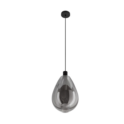 Lampa wisząca Denso 20 szklana czarna z kloszem dymionym nad stół do jadalni