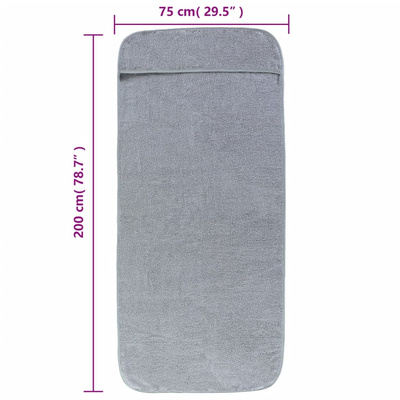 Ręczniki plażowe, 2 szt., szare, 75x200 cm, tkanina, 400 g/m?