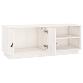 vidaXL Szafka pod TV, biała, 105x34x40 cm, lite drewno sosnowe