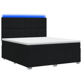 Łóżko z box spring LED z materacem Czarny 180 x 200 cm tkanina