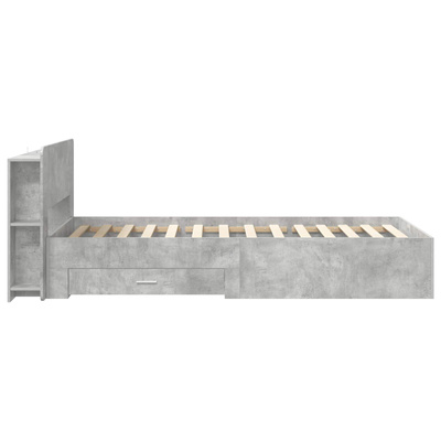 Rama łóżka z przechowywaniem Betonowy szary 75 x 190 cm