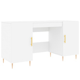 vidaXL Biurko, białe, 140x50x75 cm, materiał drewnopochodny wariant 10