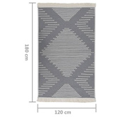vidaXL Dywanik, ciemnoszary, 120x180 cm, bawełniany