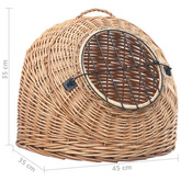 vidaXL Transporter dla kota, 45x35x35 cm, naturalna wiklina