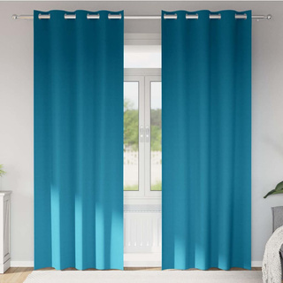 Firany blackout z kółkami 2 pcs Turkusowy 260 x 140 cm