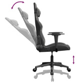 vidaXL Masujący fotel gamingowy, czarno-szary, sztuczna skóra model standard