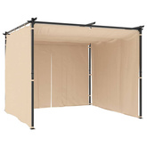vidaXL Altana ogrodowa z zasłonami, 3 x 3 m, kremowa, stal