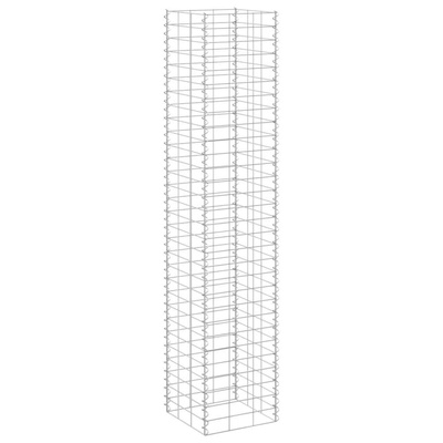 Wysokie donice gabionowe, 3 szt., 30x30x150 cm, żelazo