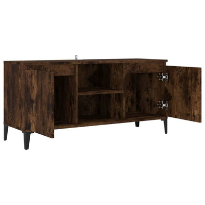 vidaXL Szafka pod TV, metalowe nóżki, przydymiony dąb, 103,5x35x50 cm