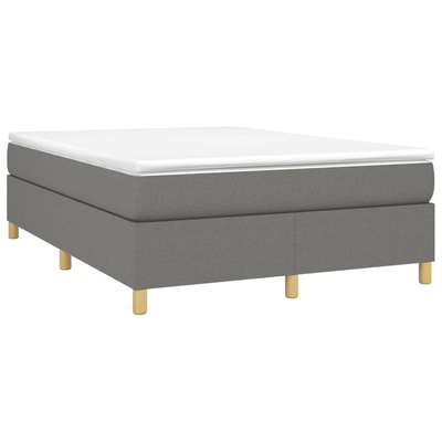 vidaXL Łóżko kontynentalne z materacem, ciemnoszara tkanina 140x190 cm wariant 6